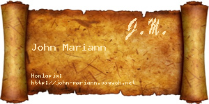 John Mariann névjegykártya